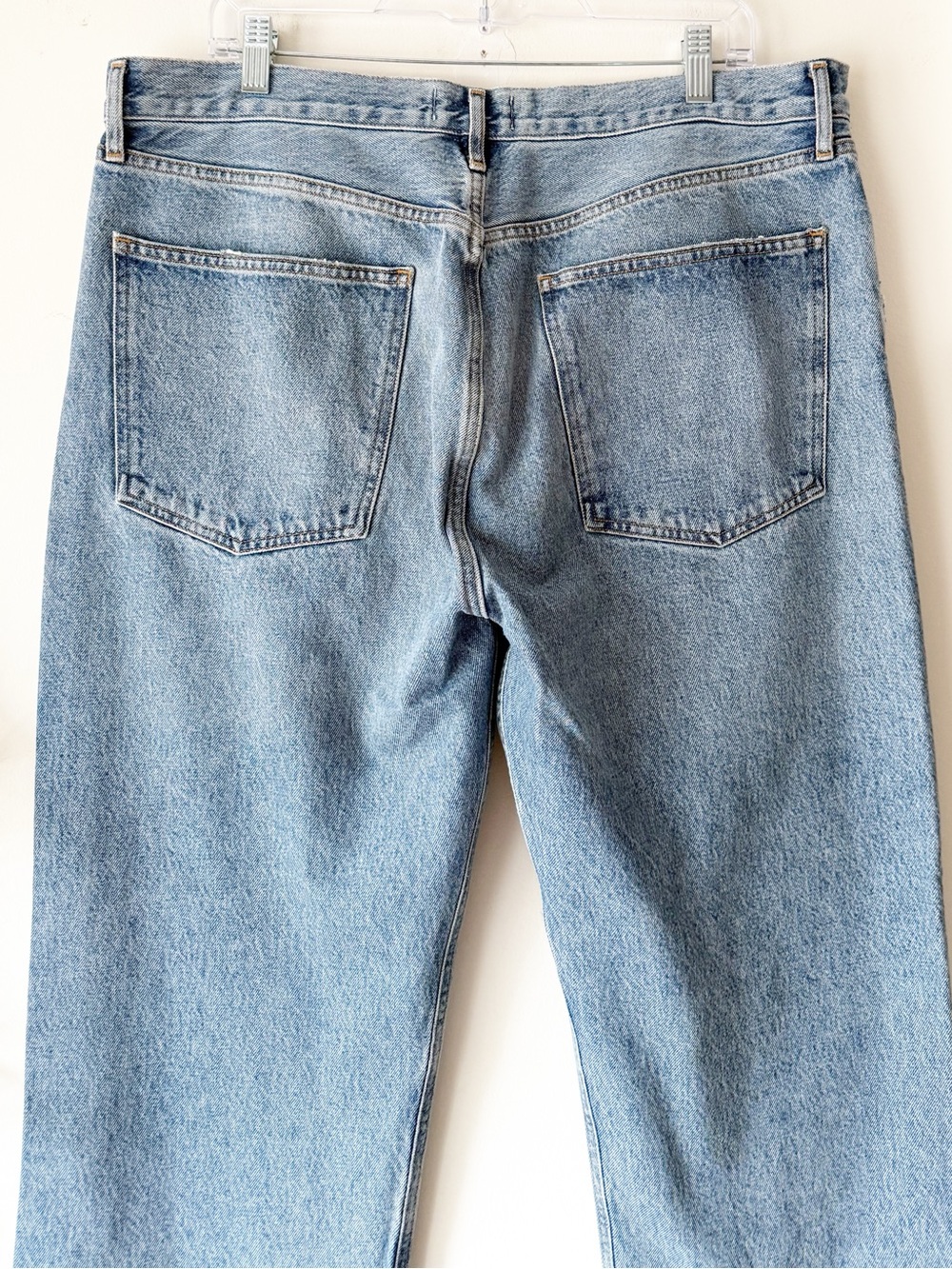 AGOLDE 90s Pinch High Rise Button Fly Distressed Jeans Endless Wash Size 34 - Picture 8 of 14